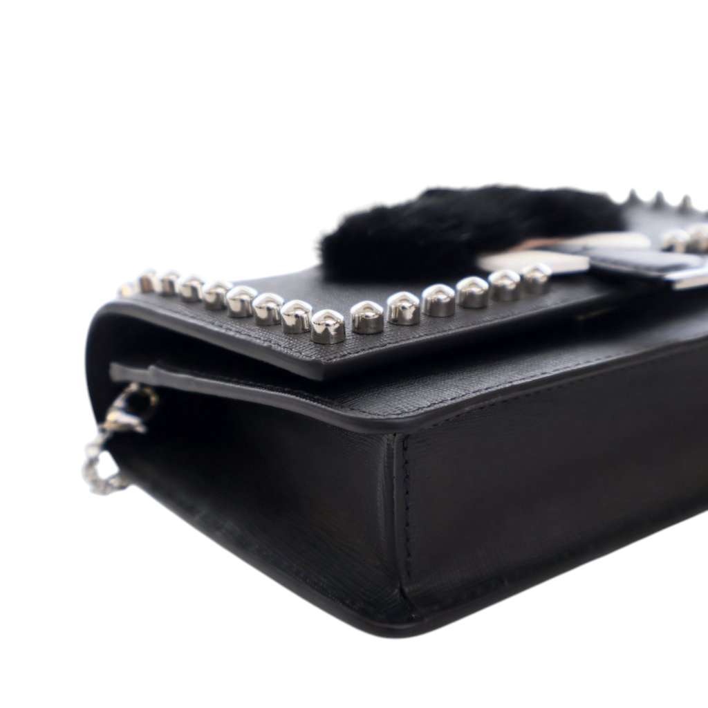 Fendi Studded Leather Karlito Wallet on Chain - Image 13