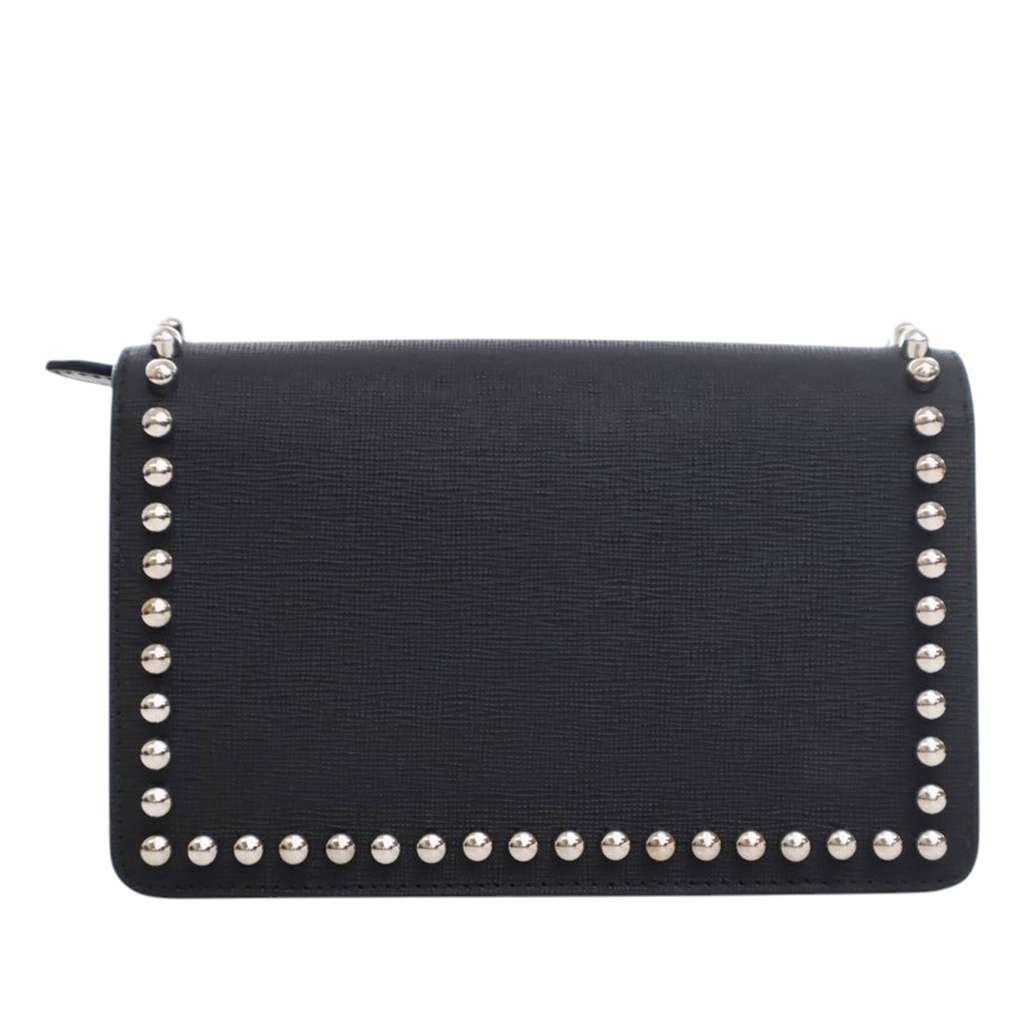 Fendi Studded Leather Karlito Wallet on Chain - 4