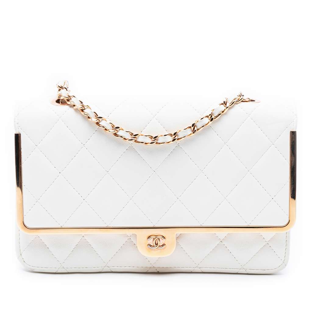 Chanel CC Quilted Lambskin Frame Wallet On Chain