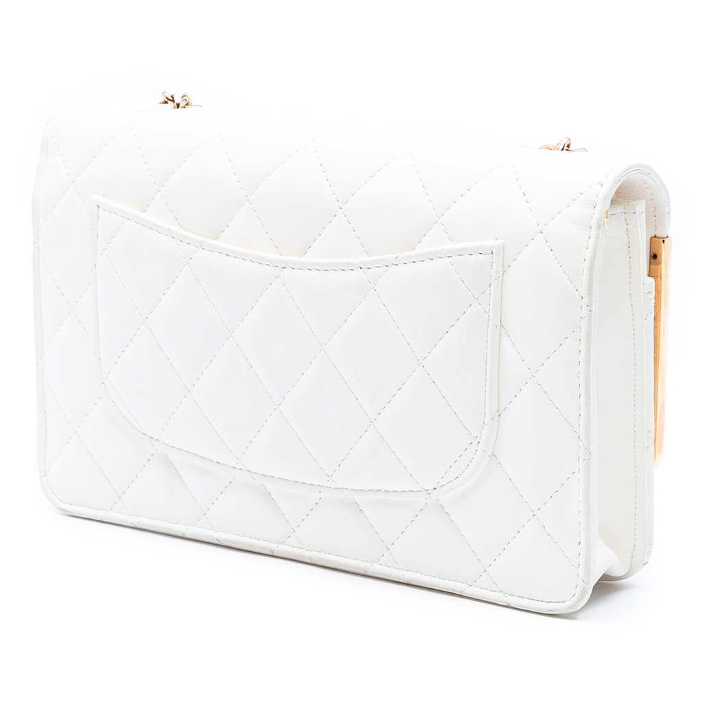 Chanel CC Quilted Lambskin Frame Wallet On Chain - Back view
