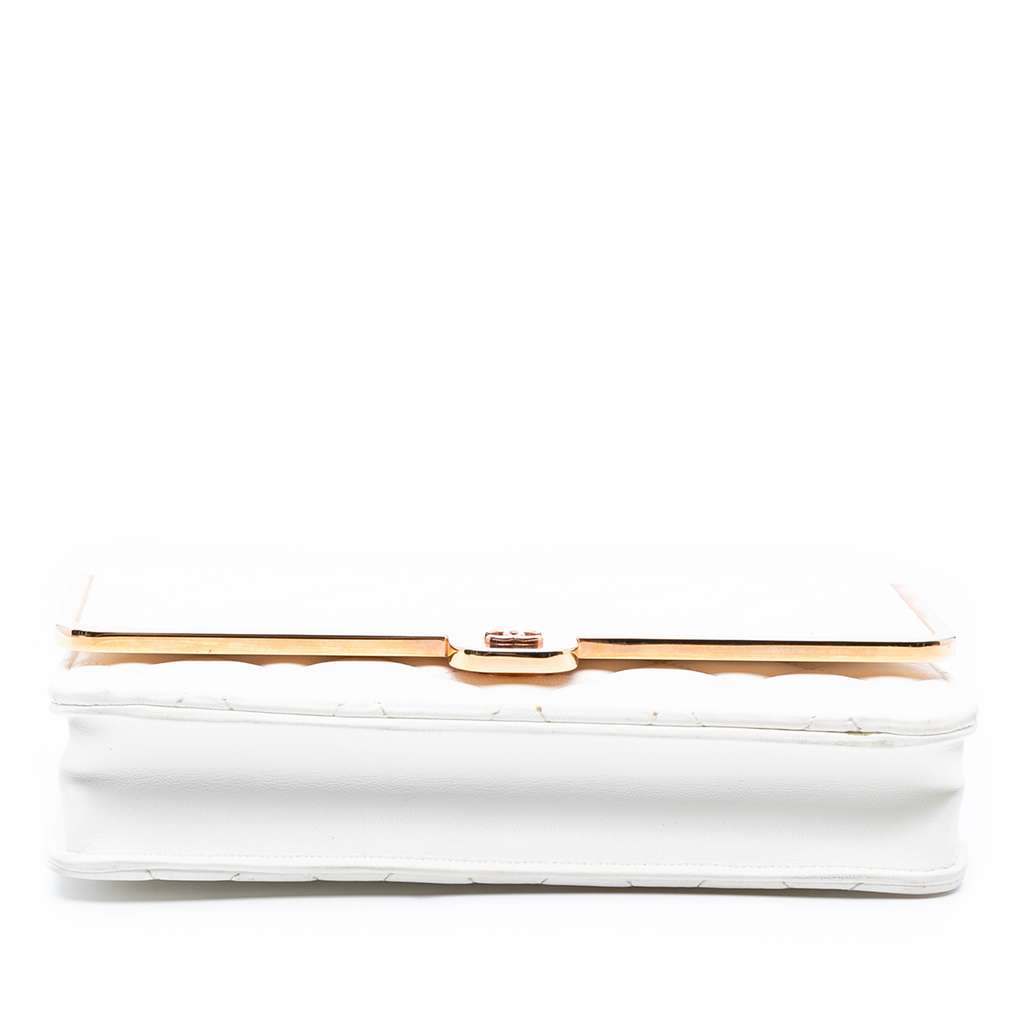 Chanel CC Quilted Lambskin Frame Wallet On Chain - Image 6