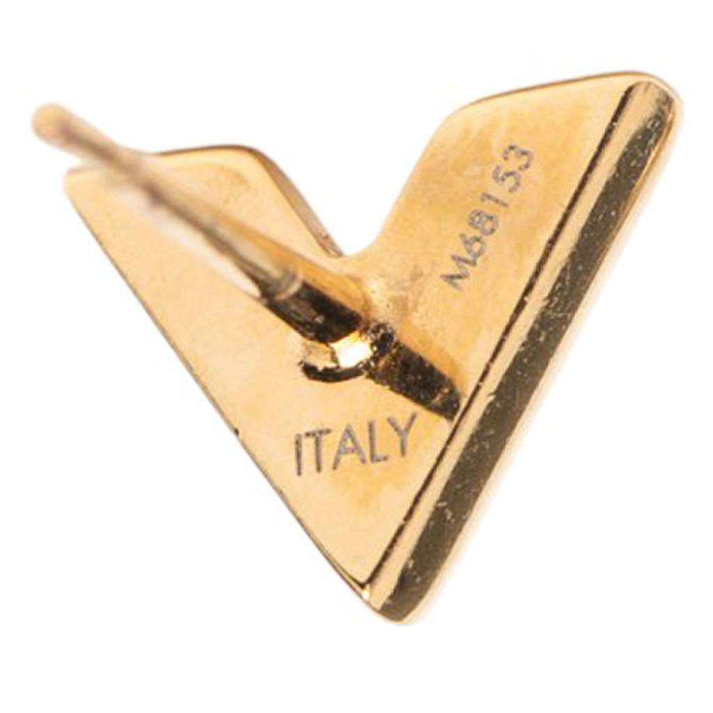 Louis Vuitton Gold Plated Essential V Stud Earrings - Image 6