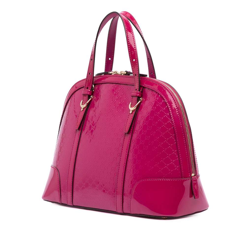 Gucci Medium Microguccissima Patent Nice Dome Satchel - Back view