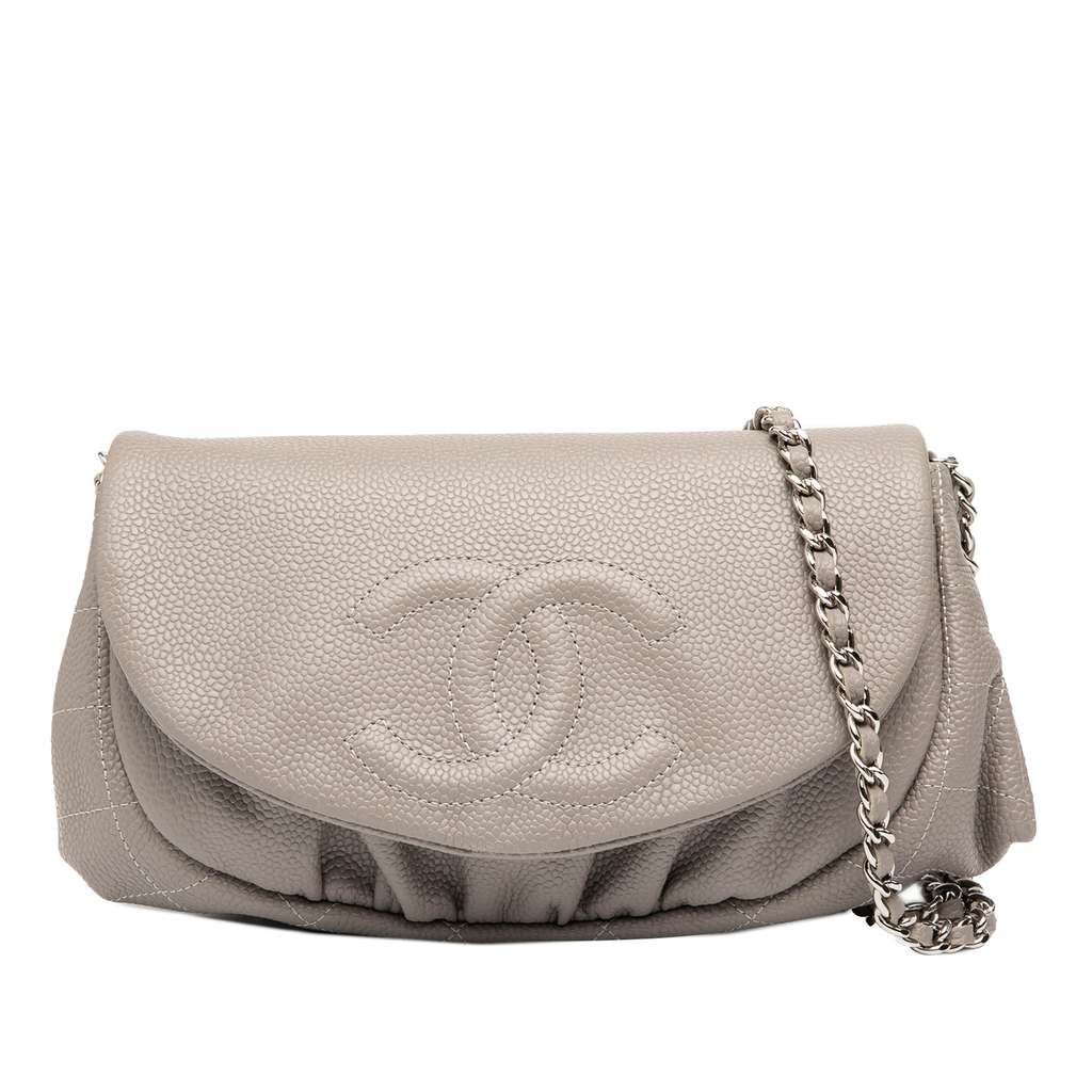 Chanel CC Caviar Half Moon Wallet on Chain
