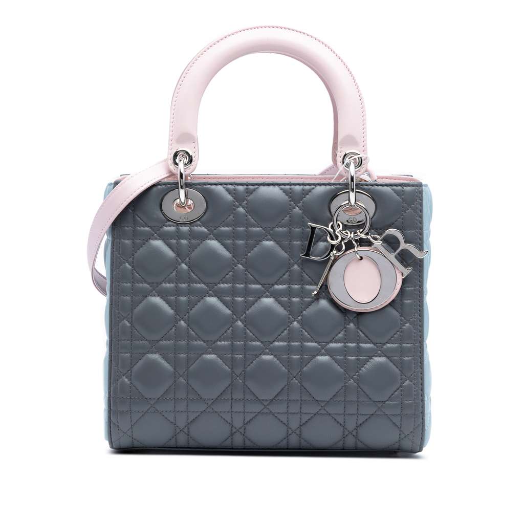 Dior Medium Tricolor Lambskin Cannage Lady Dior