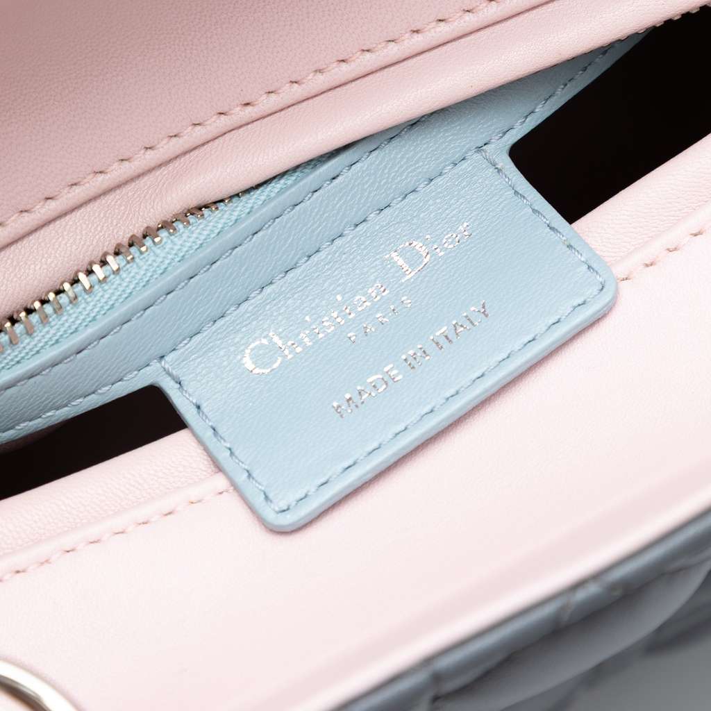 Dior Medium Tricolor Lambskin Cannage Lady Dior - Side view