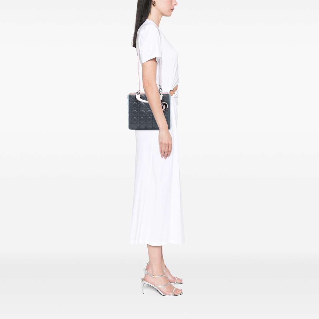 Dior Medium Tricolor Lambskin Cannage Lady Dior - Detail 2