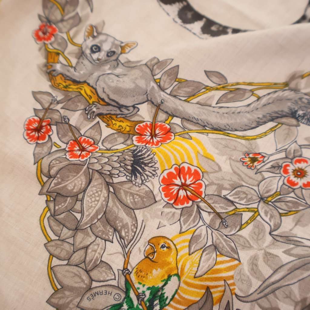 Hermès Jungle Love Cashmere Silk Triangle Scarf - 4