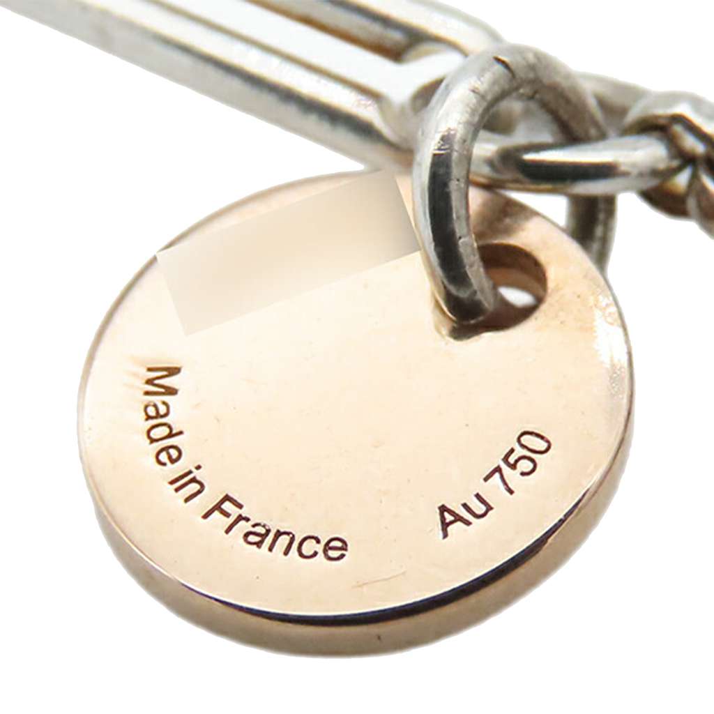 Hermès Sterling Silver and 18K Rose Gold Ex-Libris Long Necklace - 4