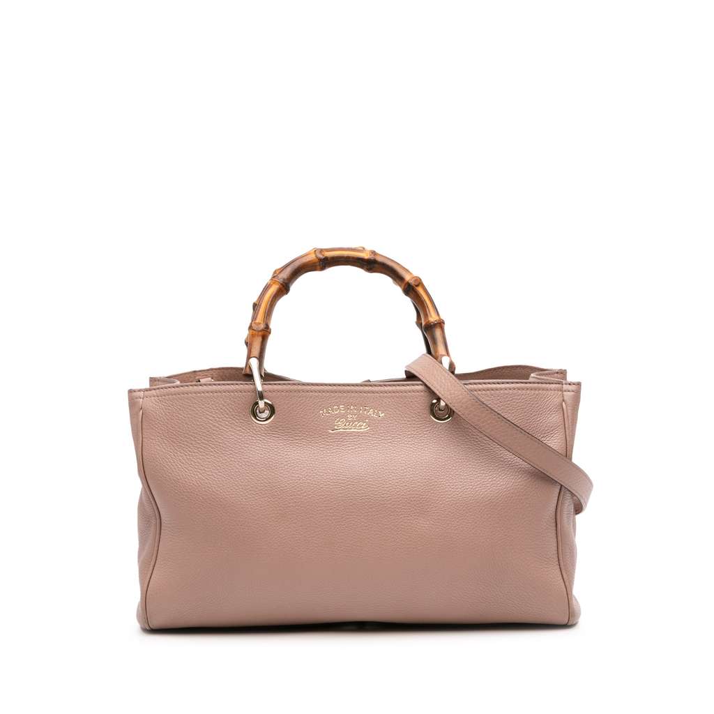 Gucci Medium Calfskin Bamboo Shopper Satchel