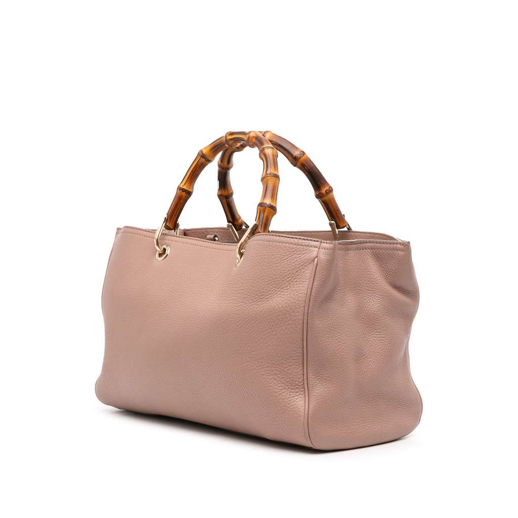 Gucci Medium Calfskin Bamboo Shopper Satchel - Back view