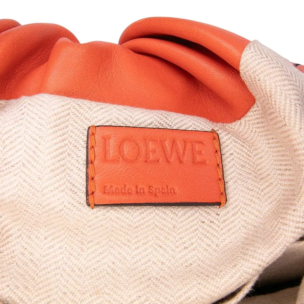 Loewe Small Gathered Lambskin Bounce Bag Orange Leather Good - Box View