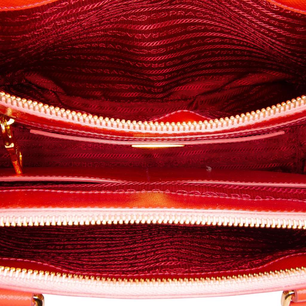 Prada Saffiano Vernice Front Pocket Galleria Double Zip Satchel - 4