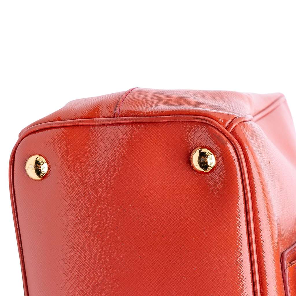 Prada Saffiano Vernice Front Pocket Galleria Double Zip Satchel - Detail 2