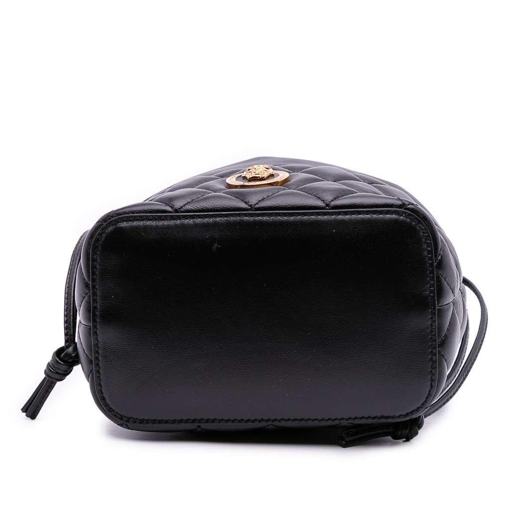 Versace Quilted Calfskin La Medusa Drawstring Bucket Bag - Image 6
