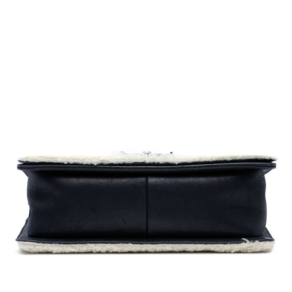 Chanel Old Medium Bicolor Shearling Boy Flap - Image 6