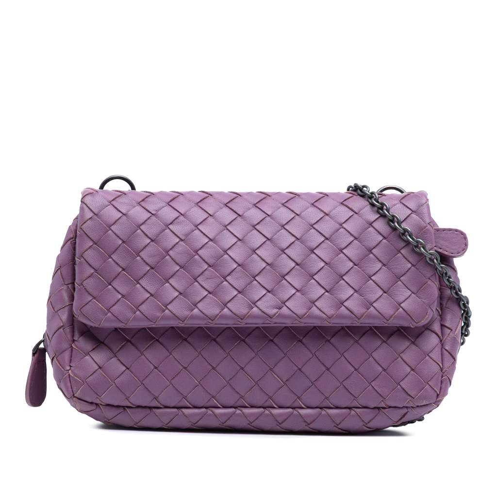 Bottega Veneta Mini Nappa Intrecciato Expandable Chain Flap Crossbody