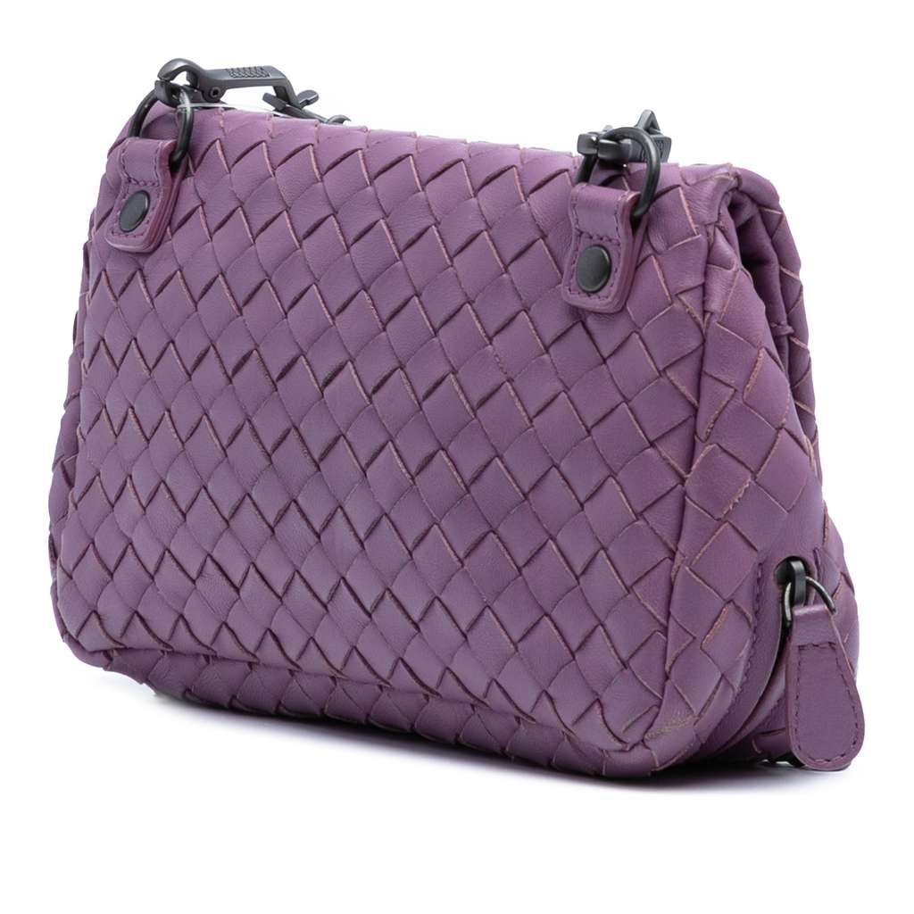 Bottega Veneta Mini Nappa Intrecciato Expandable Chain Flap Crossbody - Back view