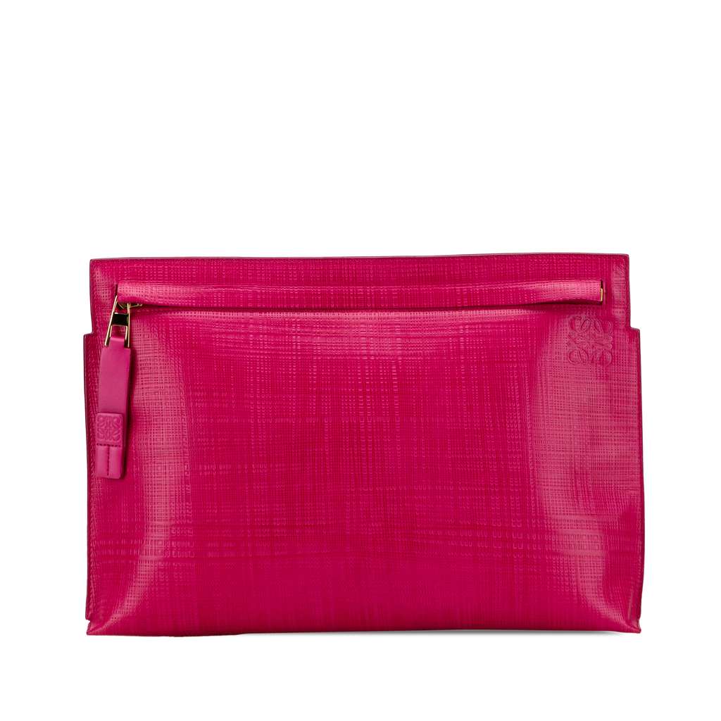 Loewe Large Linen Embossed Patent Anagram Repeat T Pouch