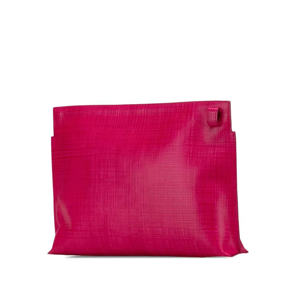 Loewe Large Linen Embossed Patent Anagram Repeat T Pouch - Back view