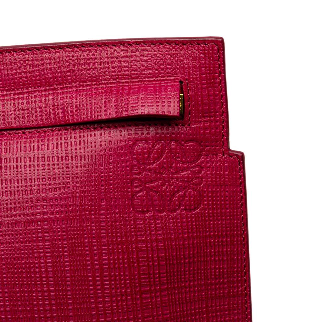 Loewe Large Linen Embossed Patent Anagram Repeat T Pouch - Detail 2