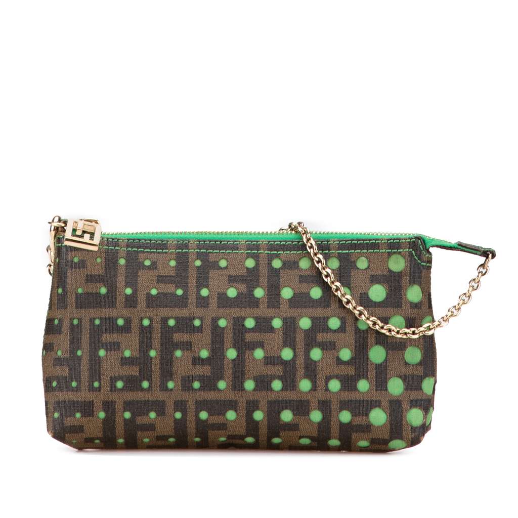 Fendi Zucca Spalmati Dots Chain Pochette