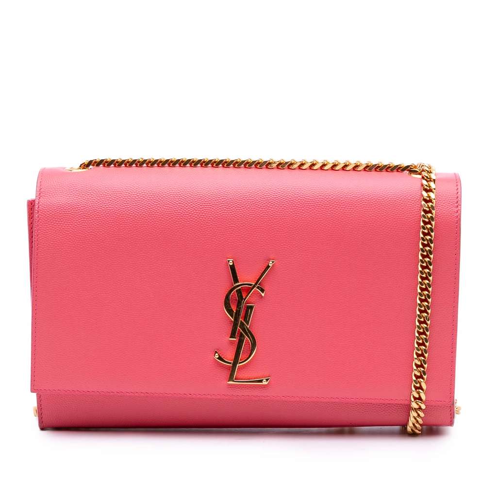 Saint Laurent Medium Grain De Poudre Monogram Kate Crossbody