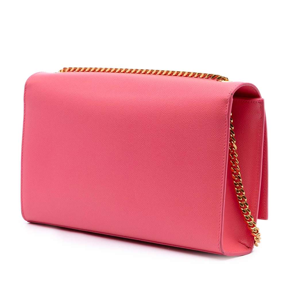 Saint Laurent Medium Grain De Poudre Monogram Kate Crossbody - Back view