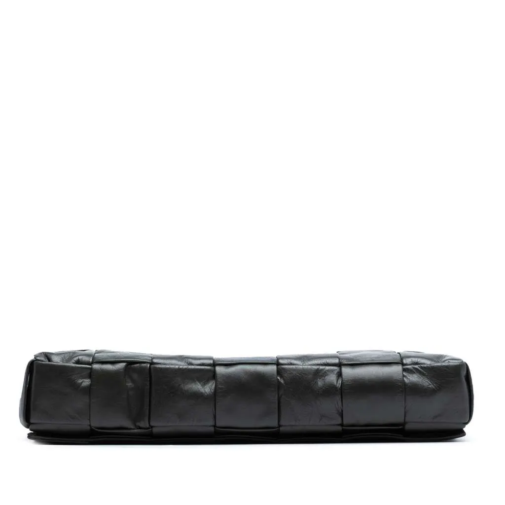 Bottega Veneta Stretch Paper Calfskin Intrecciato Cassette Crossbody Black Leather Good - Inside View