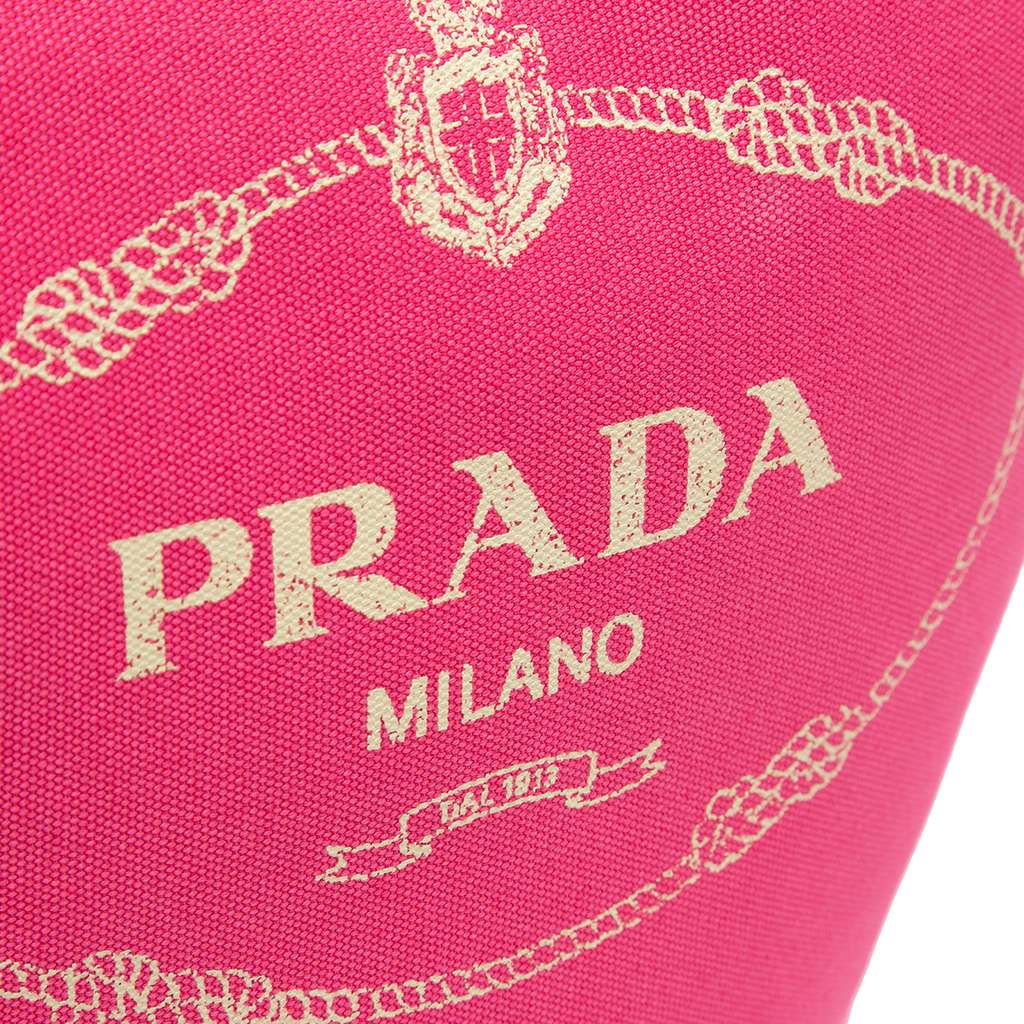 Prada Medium Canvas Canapa Logo Convertible Shopping Tote - Detail 2