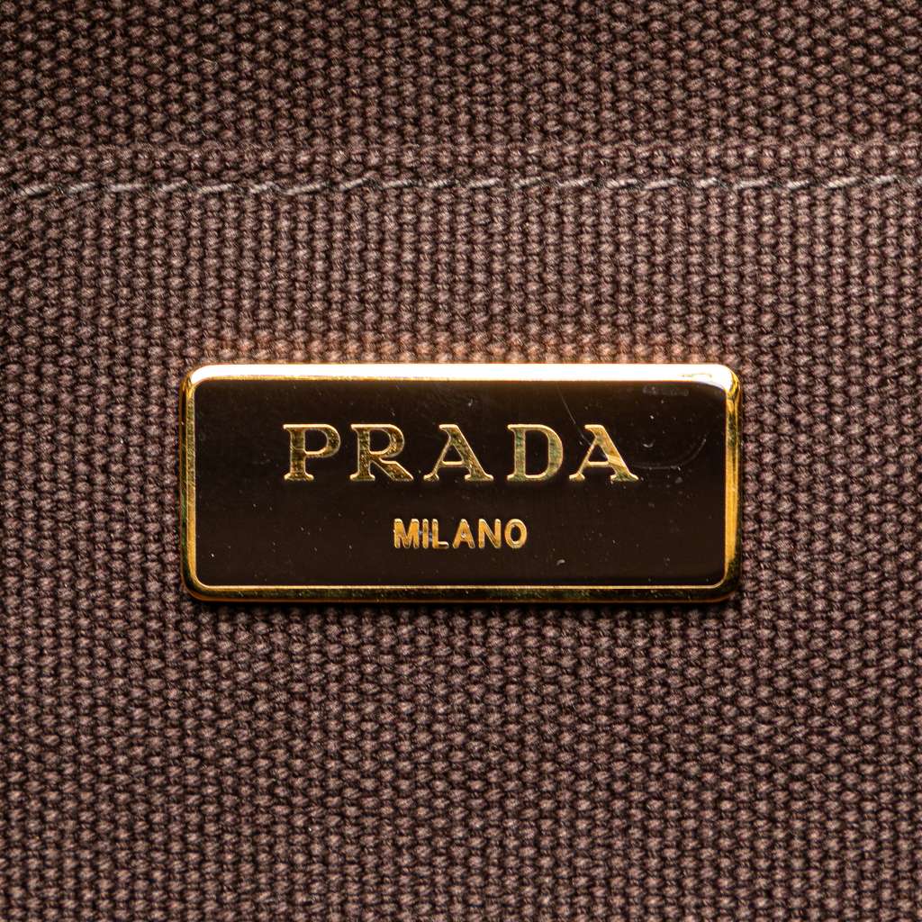 Prada Canvas Canapa Righe Striped Satchel - Side view