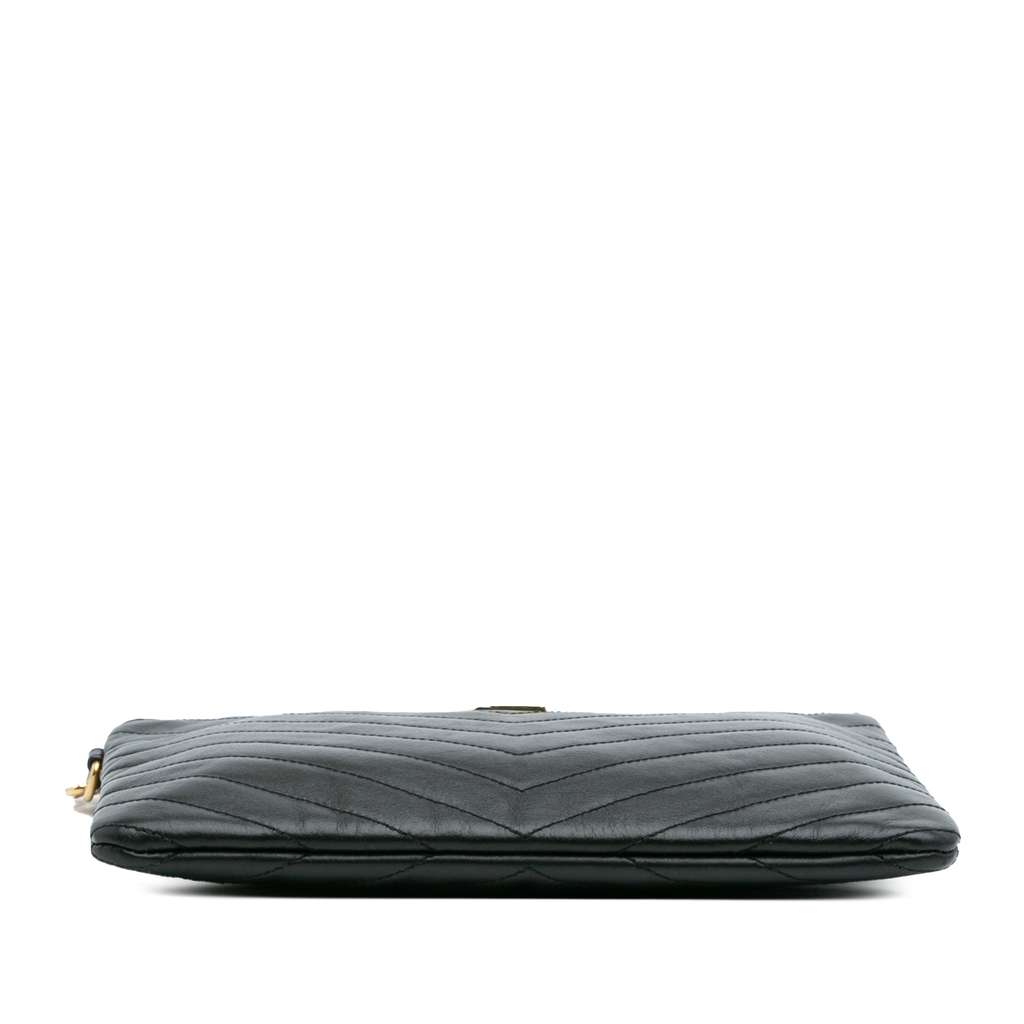 Saint Laurent Chevron Leather Monogram New Jolie Clutch - Image 6