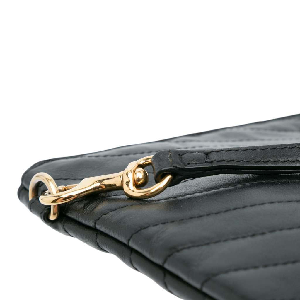 Saint Laurent Chevron Leather Monogram New Jolie Clutch - Image 11
