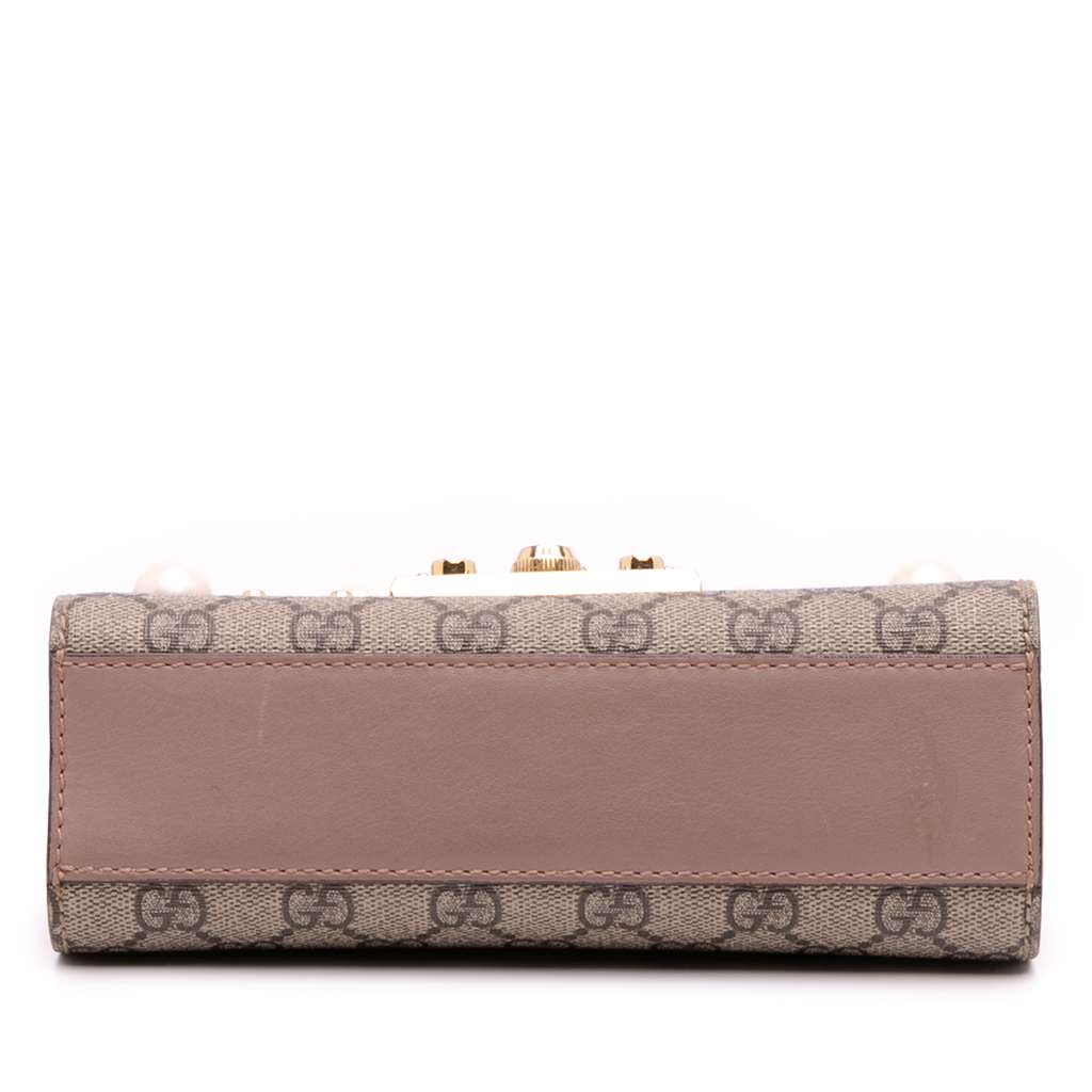Gucci Small GG Supreme Pearl Studded Padlock Crossbody - 3