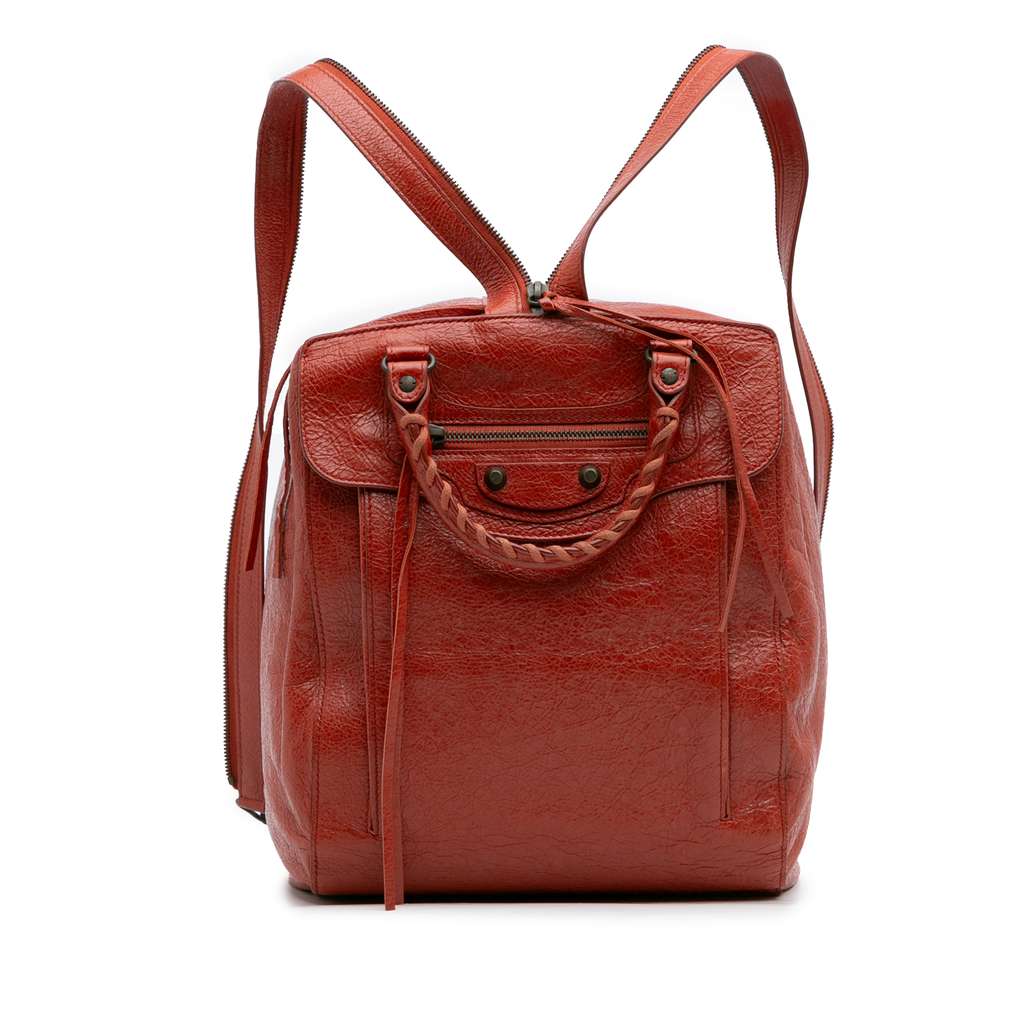 Balenciaga Lambskin Motocross Classic Traveler Convertible Backpack