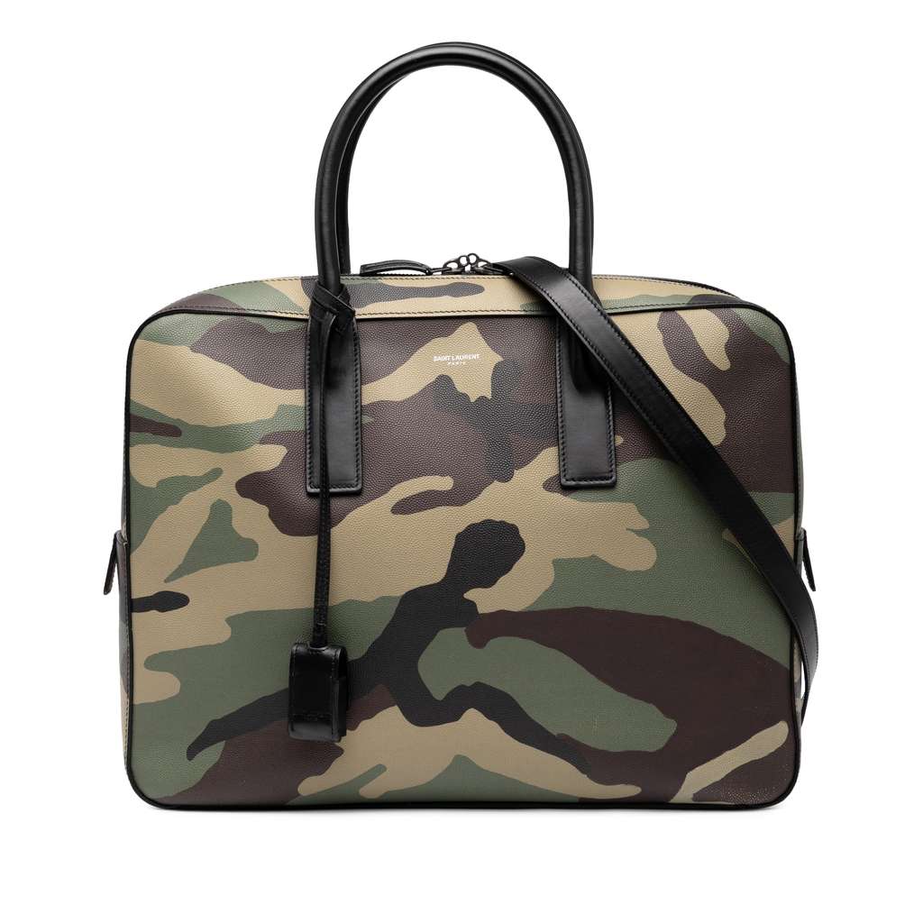 Saint Laurent Small Grain de Poudre Camouflage Museum Briefcase