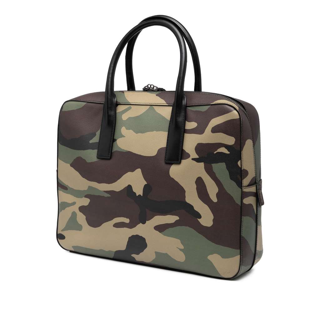 Saint Laurent Small Grain de Poudre Camouflage Museum Briefcase - Back view