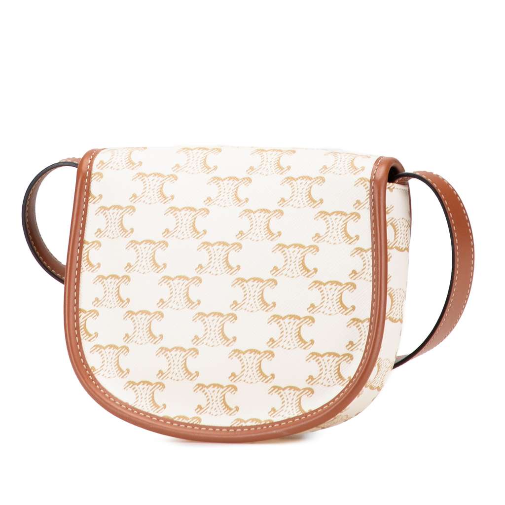 Celine Mini Triomphe Coated Canvas Besace Crossbody - Back view