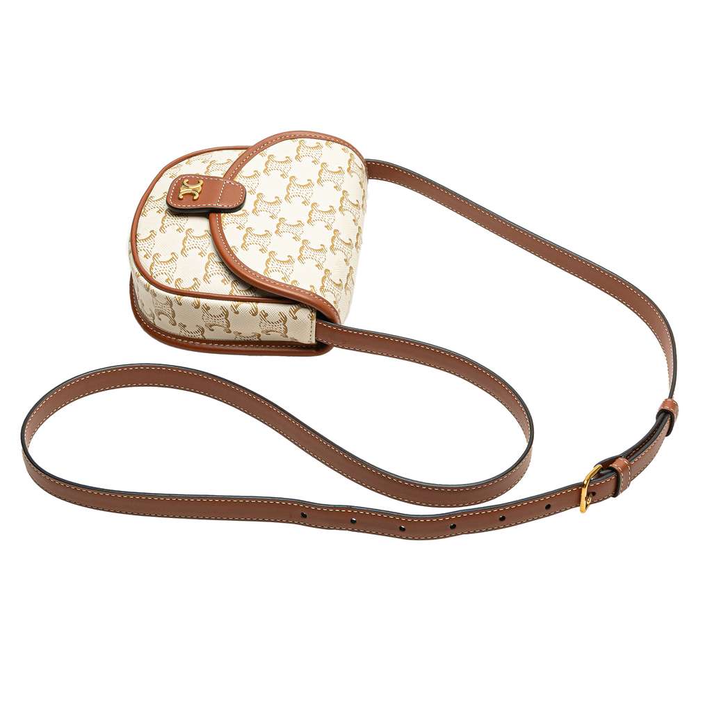 Celine Mini Triomphe Coated Canvas Besace Crossbody - Image 11