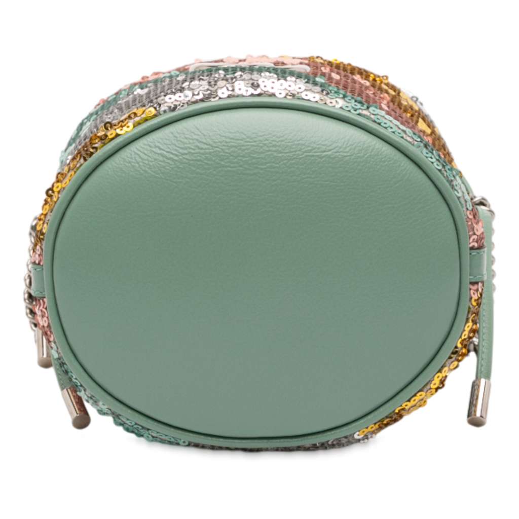 Gucci Small GG Marmont Sequined Diagonal Matelasse Leather Bucket Bag - Image 6