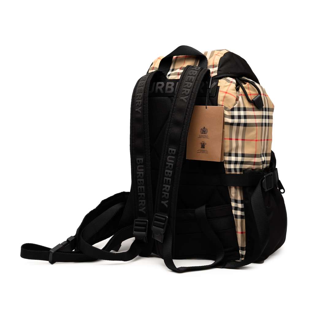 Burberry House Check Nylon Logo Print Wilfin Backpack - Back view