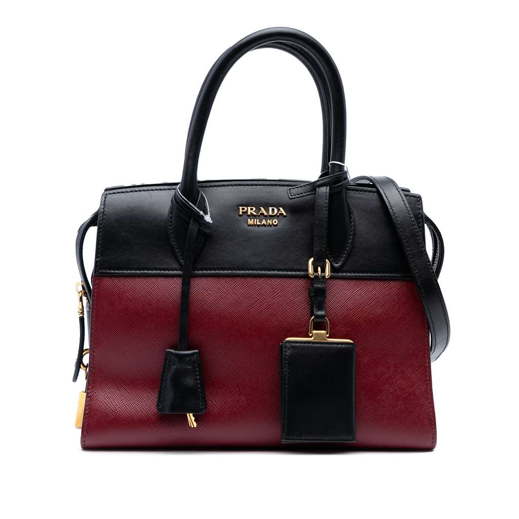Prada Small Saffiano And City Calf Esplanade Satchel