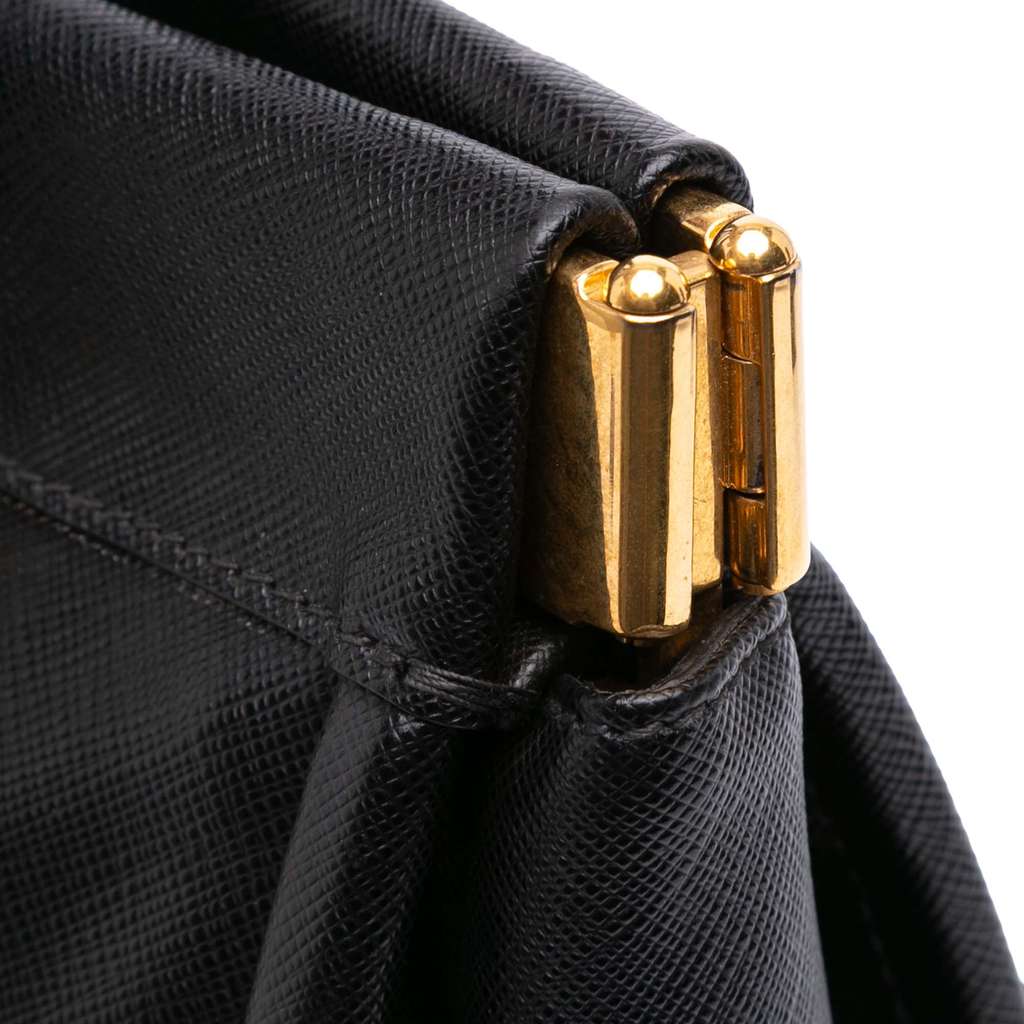 Prada Saffiano Lucido Top Handle Frame Tote - Image 13