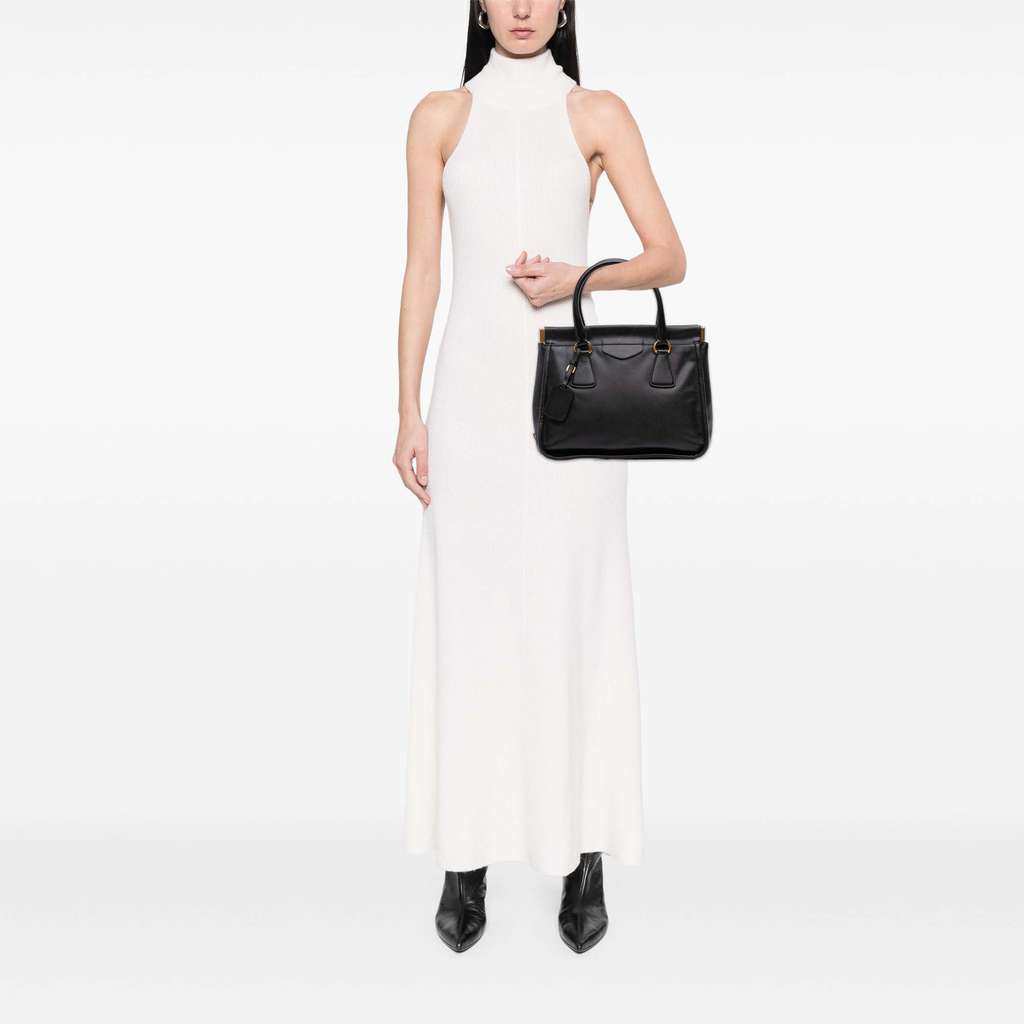 Prada Saffiano Lucido Top Handle Frame Tote - Image 16