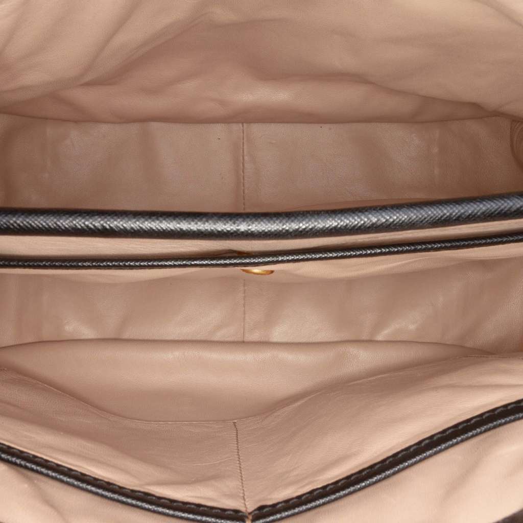 Prada Saffiano Lucido Top Handle Frame Tote - 4