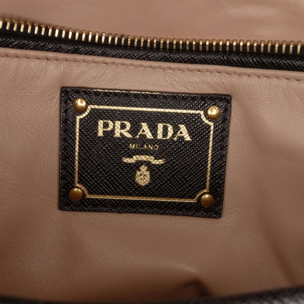 Prada Saffiano Lucido Top Handle Frame Tote - Side view