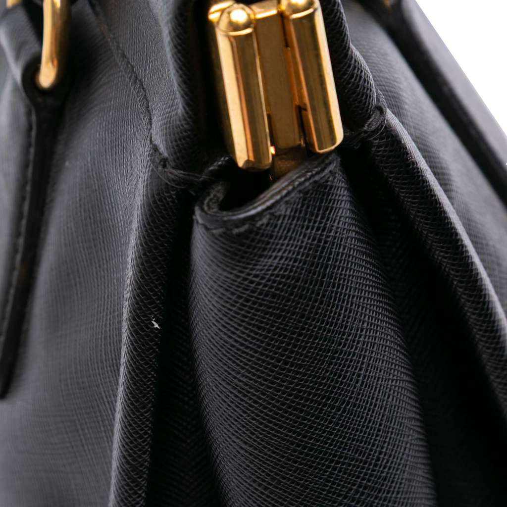 Prada Saffiano Lucido Top Handle Frame Tote - Image 11