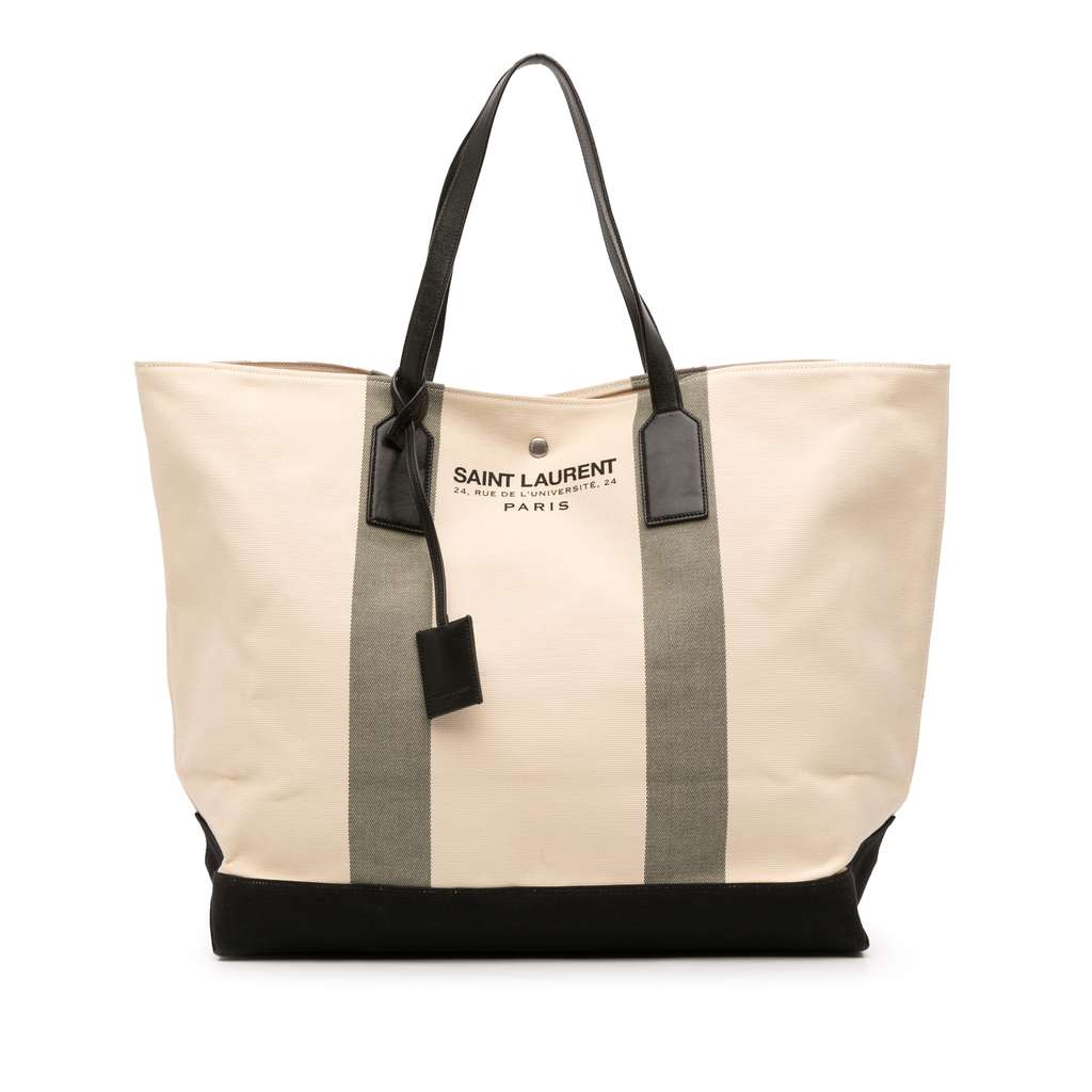 Saint Laurent Canvas East West Beach Shopping Tote