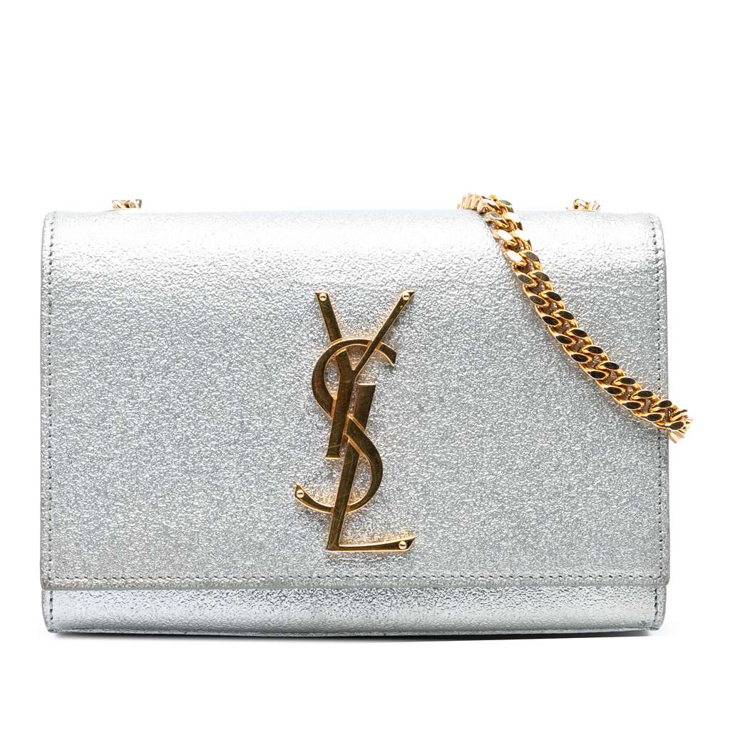 Saint Laurent Small Metallic Calfskin Classic Monogram Kate Crossbody