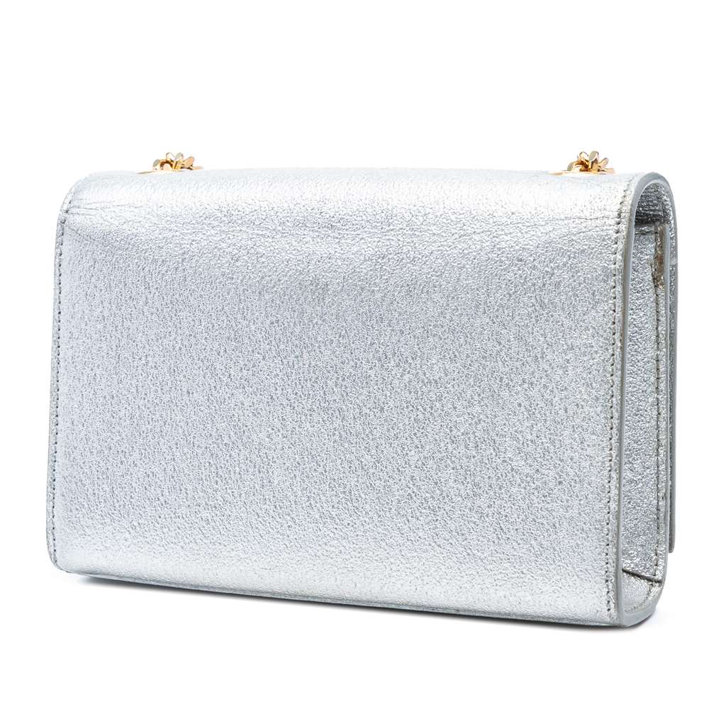 Saint Laurent Small Metallic Calfskin Classic Monogram Kate Crossbody - Back view
